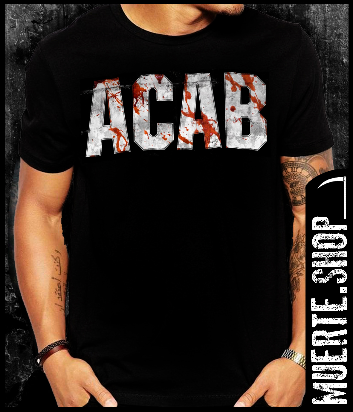 Черна тениска ACAB BLOODY